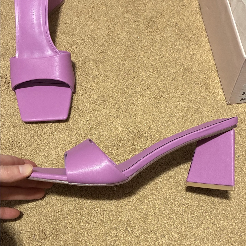 Chinese Laundry Purple Square-Toe Block Heels - Picture 3 of 3